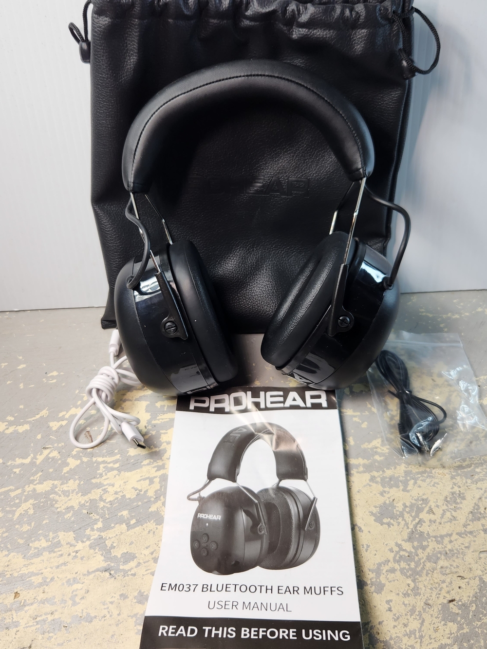 Prohear Hearing Protector Bluetooth Headphones Safety Earmuffs EM037 Black